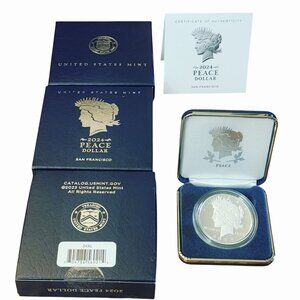 2024 S Peace Dollar Silver Proof 24XL Coin San Francisco OGP COA United States